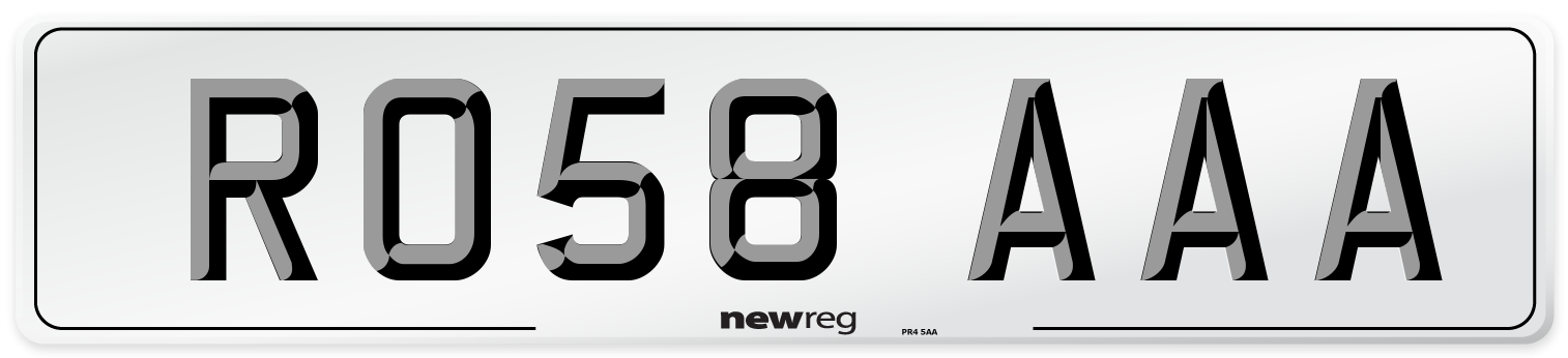 RO58 AAA Number Plate from New Reg